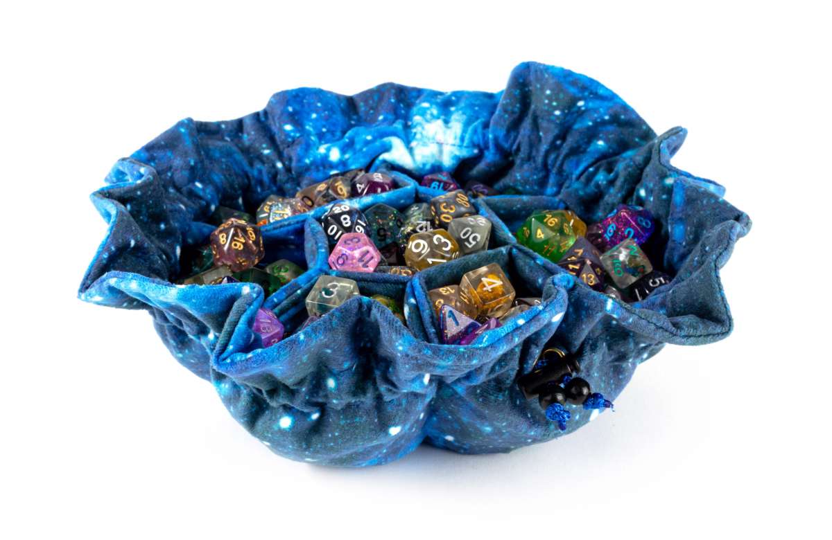 Velvet Compartment Dice Bag with Pockets Galaxy Reprint
