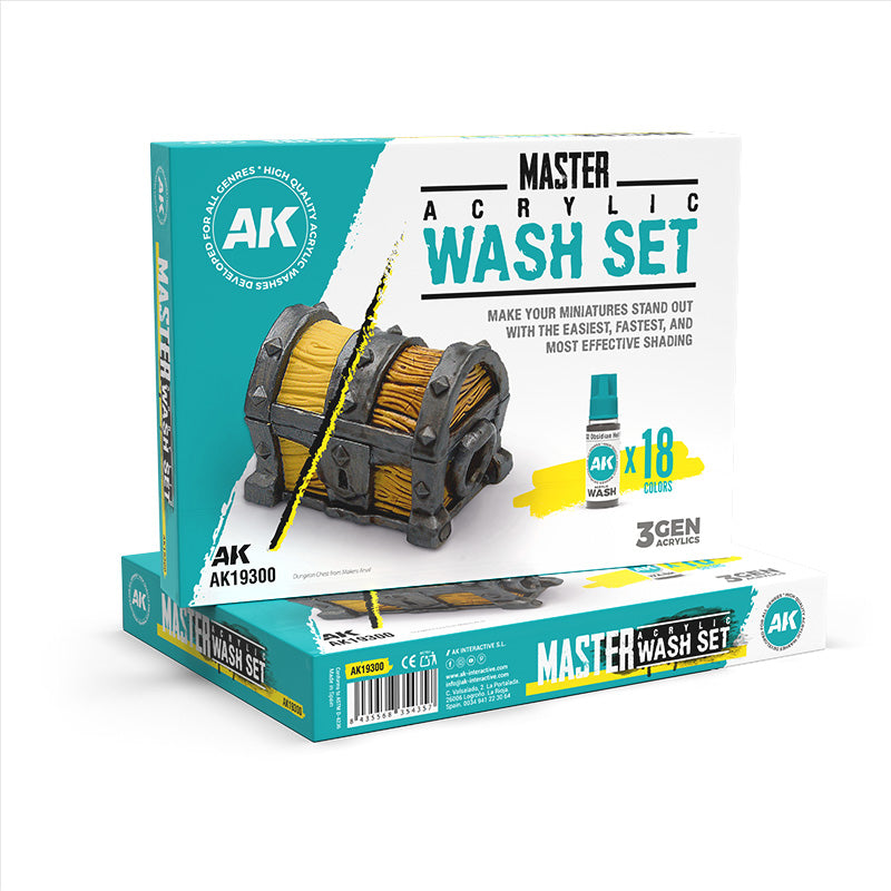 Preorder - MASTER ACRYLIC WASH SET – FULL RANGE (18 COLORS)