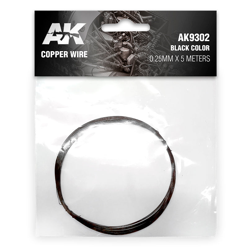 COPPER WIRE 0.25MM ø X 5 METERS. BLACK COLOR