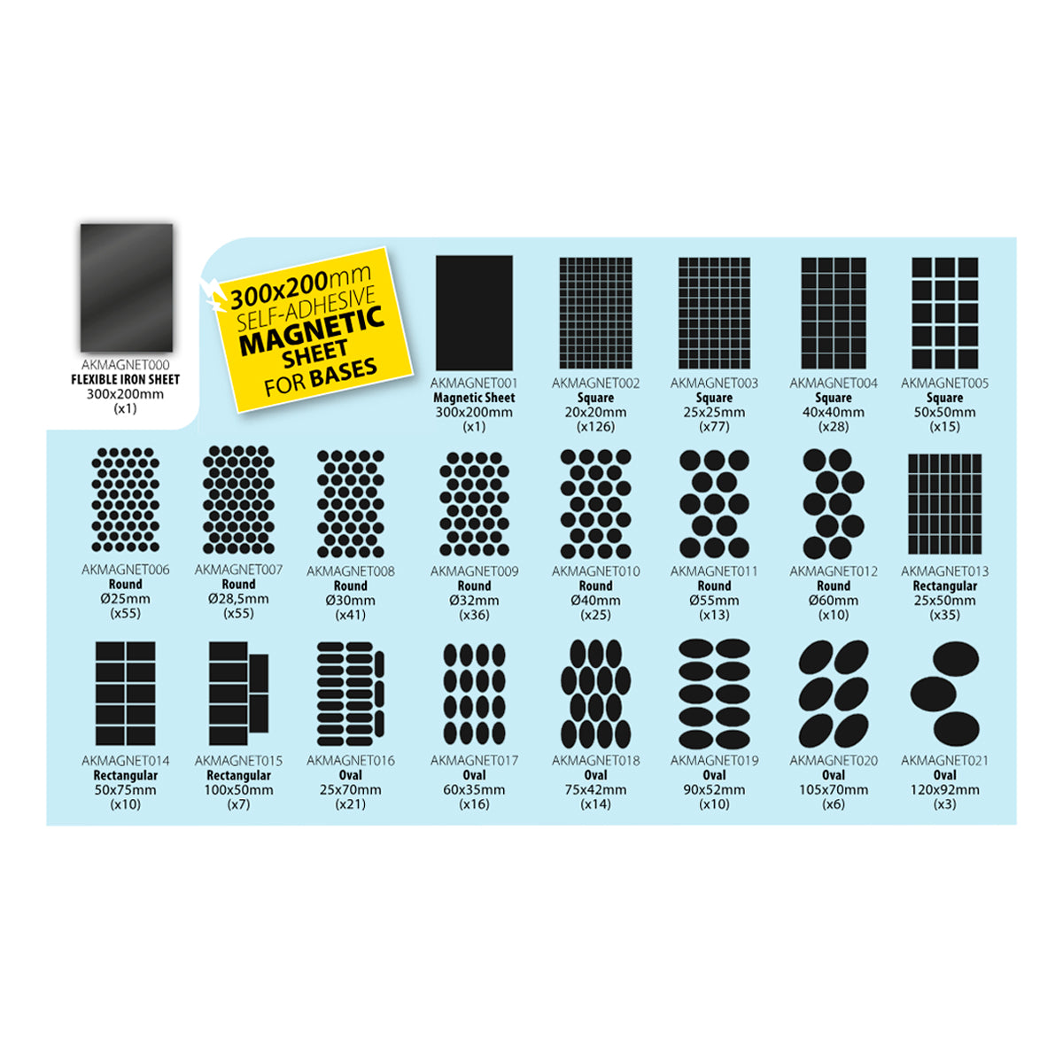 ROUND MAGNET FOR BASES Ø25MM (55 UNITS)