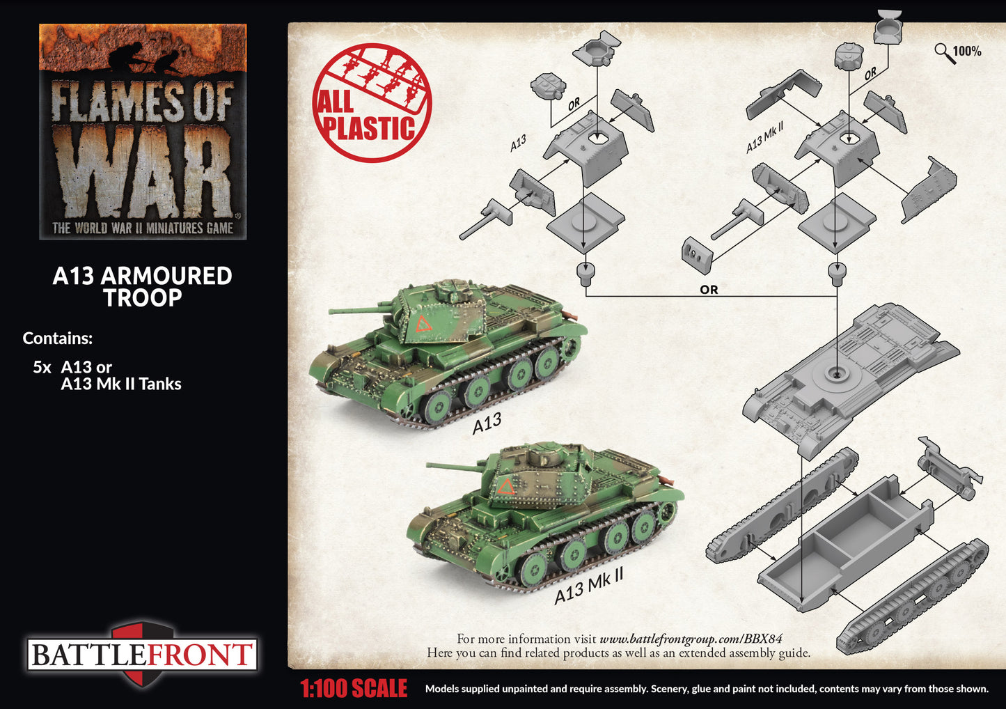 Preorder - A13 Cruiser Troop (x5 Plastic)