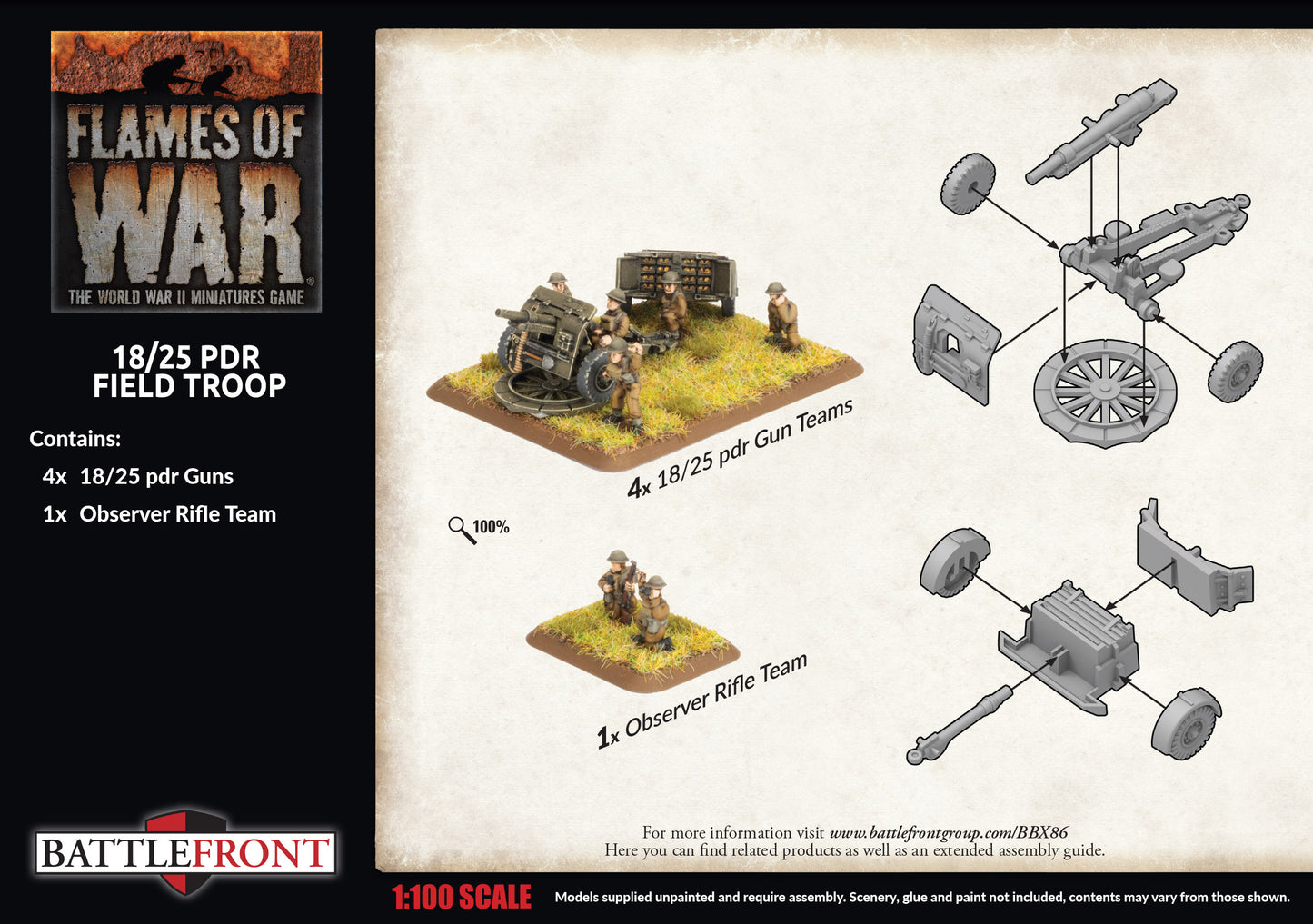 Preorder - 18/25pdr Gun Battery (x4 guns)
