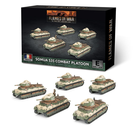 Preorder - S-35 Somua Tank Platoon (x5 Plastic)