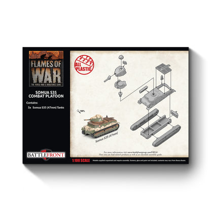 Preorder - S-35 Somua Tank Platoon (x5 Plastic)