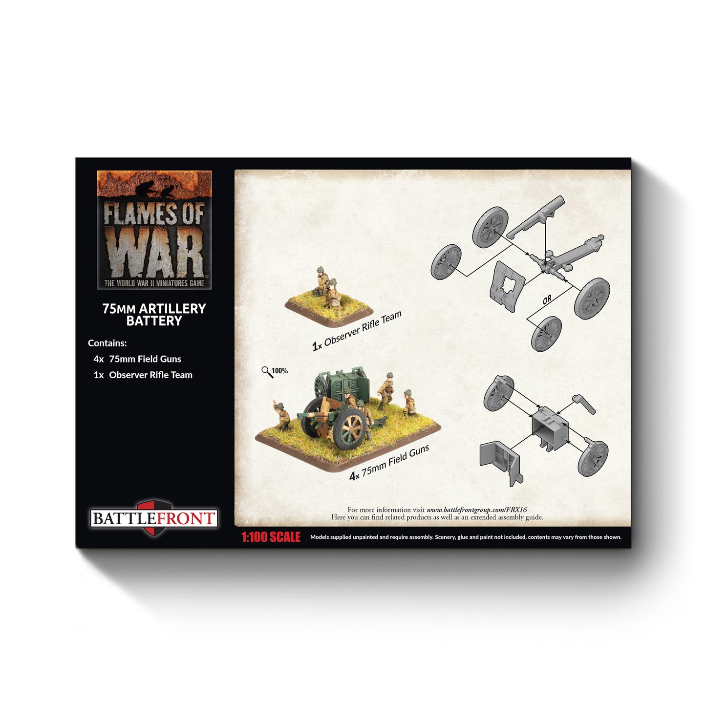 Preorder - 75mm mle 1897 Gun Battery (x4 guns) (EW)