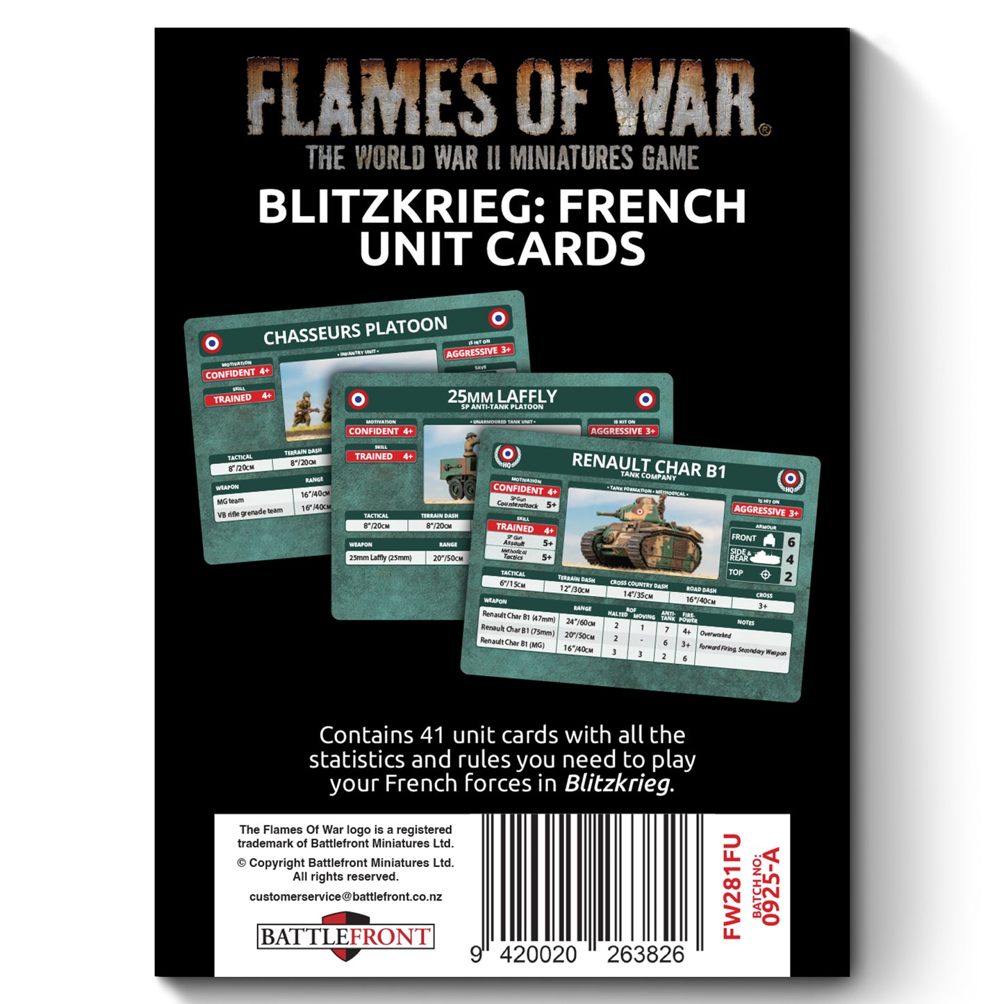 Preorder - Blitzkrieg French Unit Cards (x41 Cards) - Limited Edition