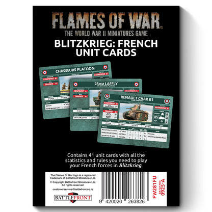 Preorder - Blitzkrieg French Unit Cards (x41 Cards) - Limited Edition