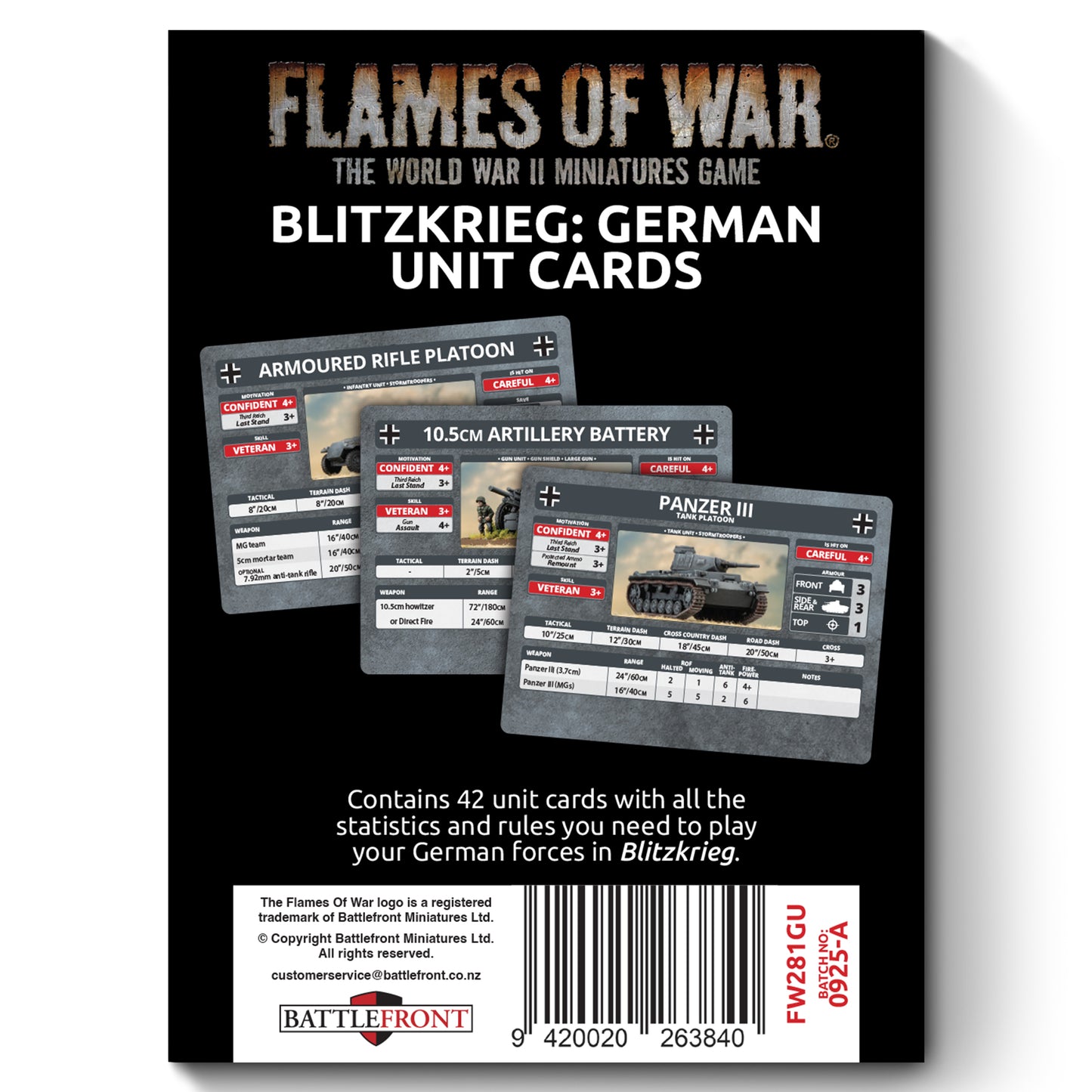 Preorder - Blitzkrieg German Unit Cards (x42 cards) - Limited Edition (EW)