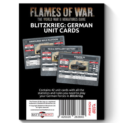 Preorder - Blitzkrieg German Unit Cards (x42 cards) - Limited Edition (EW)