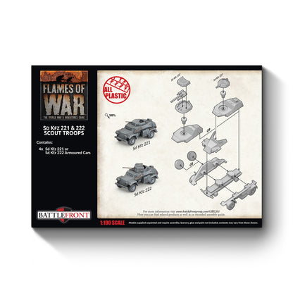 Preorder - Sd Kfz 222 / 221 Scout Troop (x4 Plastic) (EW)