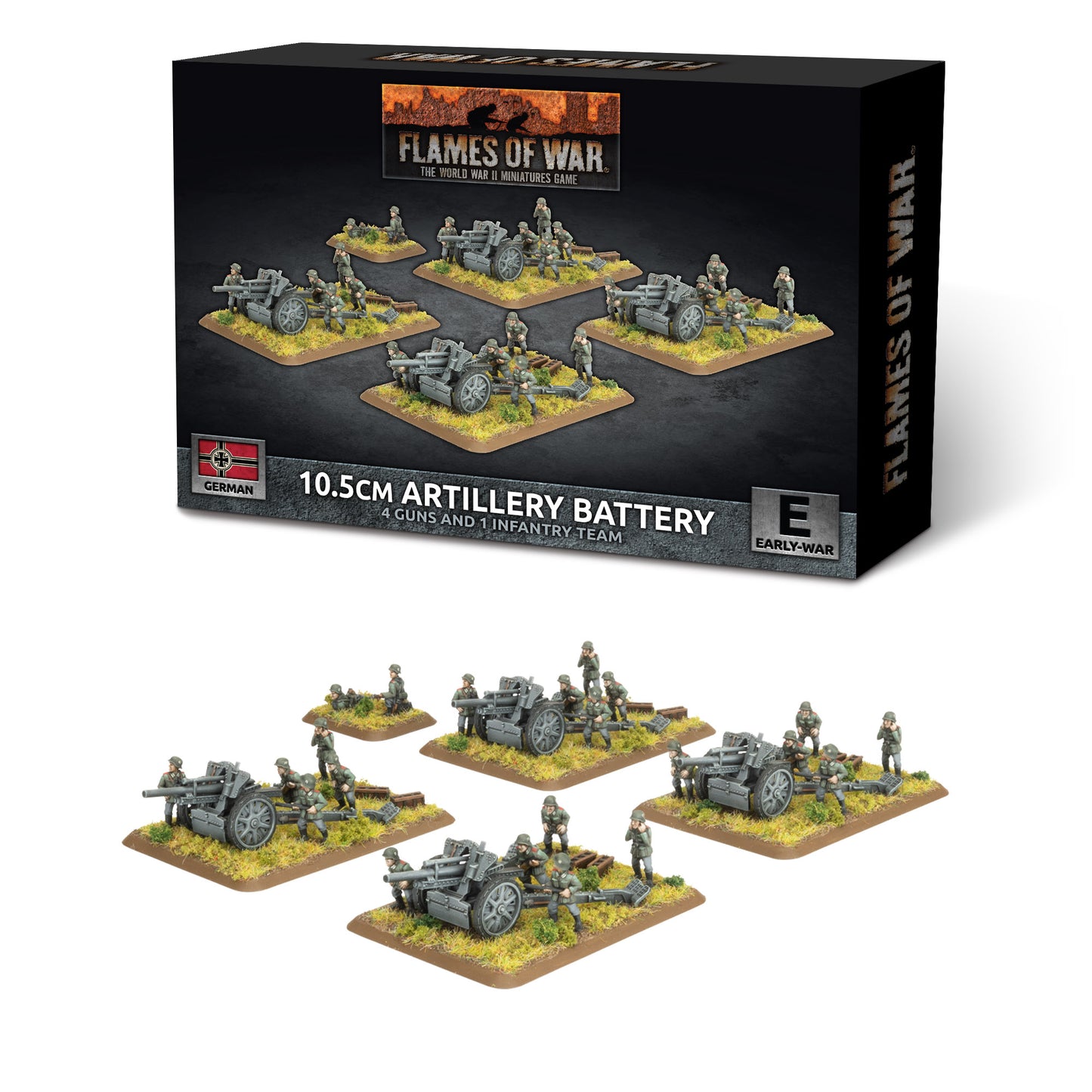 Preorder - 10.5cm Artillery Battery (Early) (x4 guns Plastic) (EW)