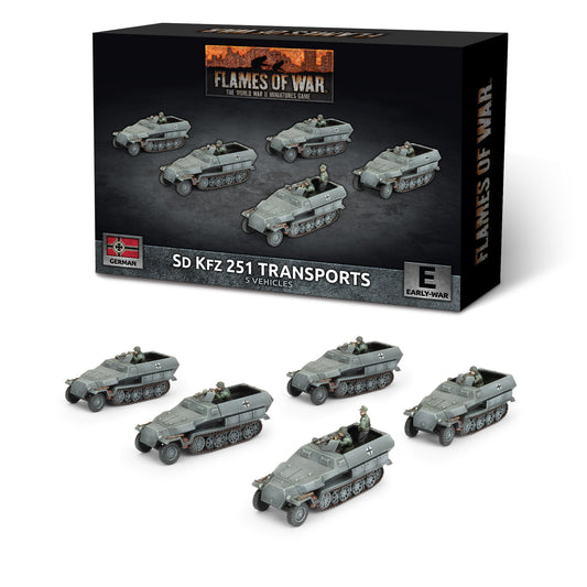 Preorder - Sd Kfz 251 half-track Transport Platoon (x5 Plastic) (EW)