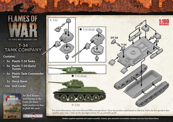 T-34 Tank Company (Mid War x5 Tanks Plastic)