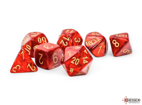 Scarab® Mega-hedral™ Scarlet™/gold 7-Die Set