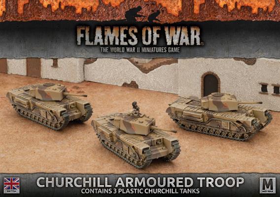 Churchill Armoured Troop (Mid War x3 Tanks Plastic), 3x Churchill tanks