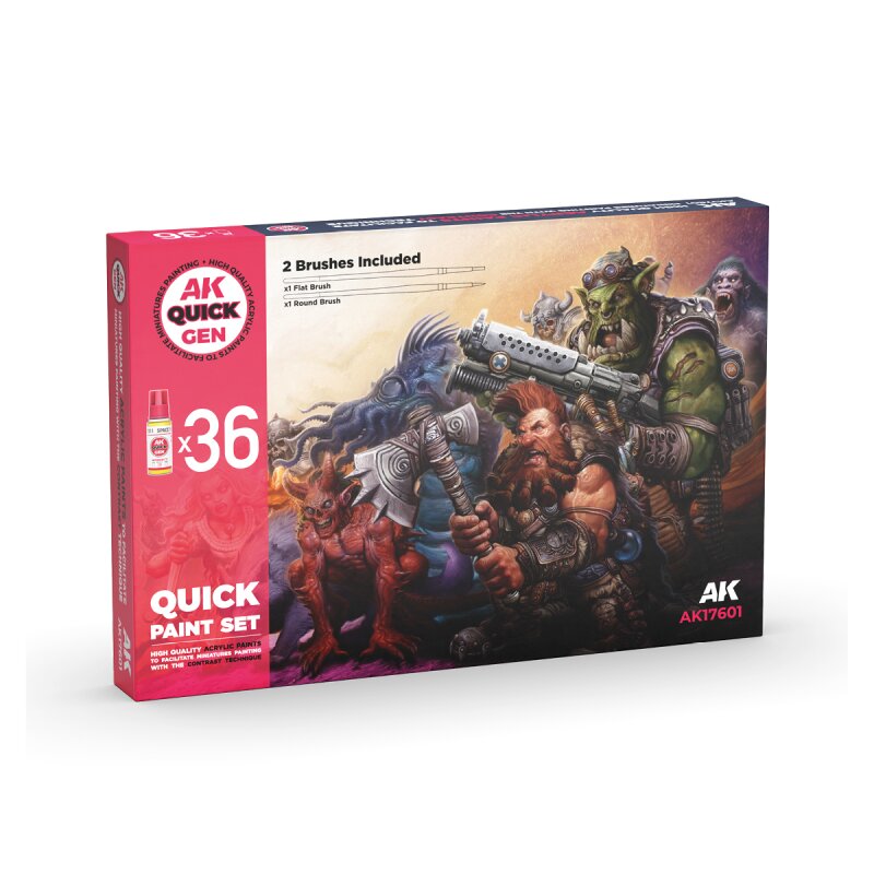 Preorder - QUICK PAINT SET 36 QUICK GEN COLORS (2 BRUSHES)