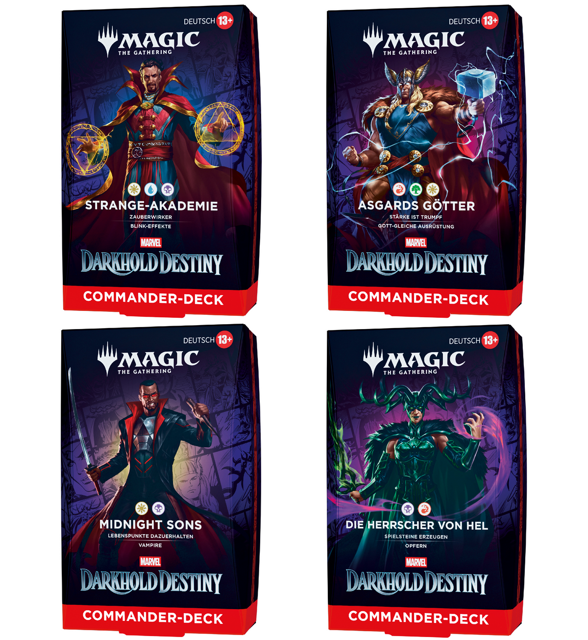 Preorder - Marvel: Darkhold Destiny Commander Deck Display (4 Decks) - DE TCG