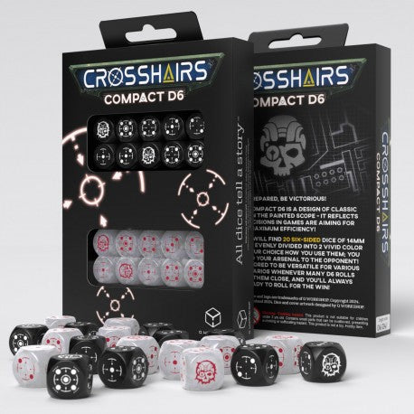 Q Workshop - Crosshairs: Black&Pearl Compact D6 Dice Set (20 pieces)