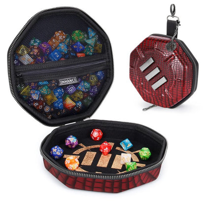 ENHANCE - Tabletop Dice Tray and Dice Case - Collector's Edition: Dragon Red