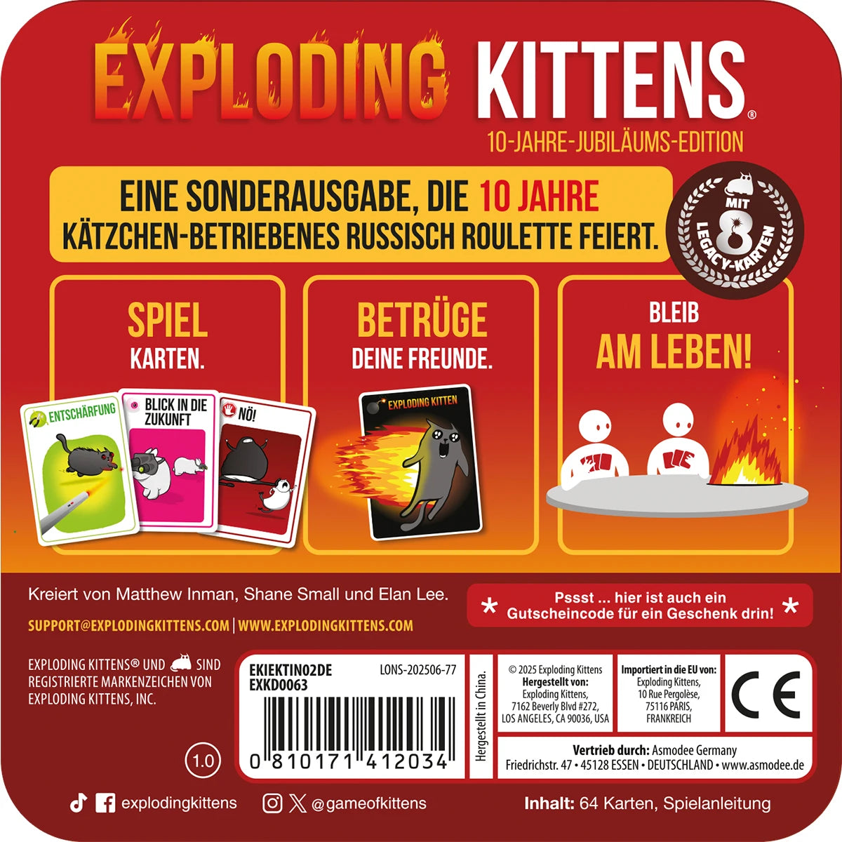 Preorder - Exploding Kittens: 10-Jahre-Jubiläums-Edition (Tin)