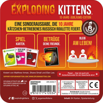 Preorder - Exploding Kittens: 10-Jahre-Jubiläums-Edition (Tin)