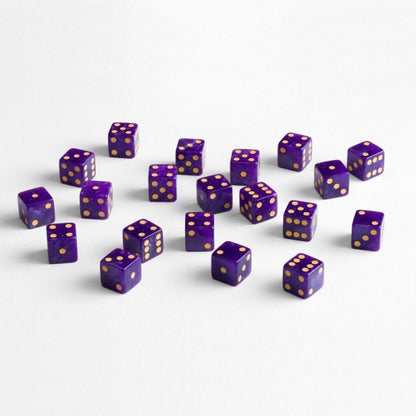 Full Pack of D6s Shimmering Purple & Gold (20)