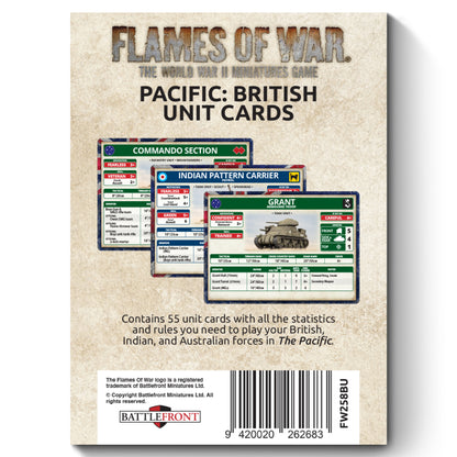 The Pacific: British, Australian & Indian Unit Cards