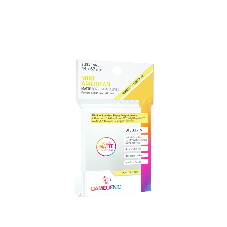 MATTE Mini American-Sized Boardgame Sleeves Clear