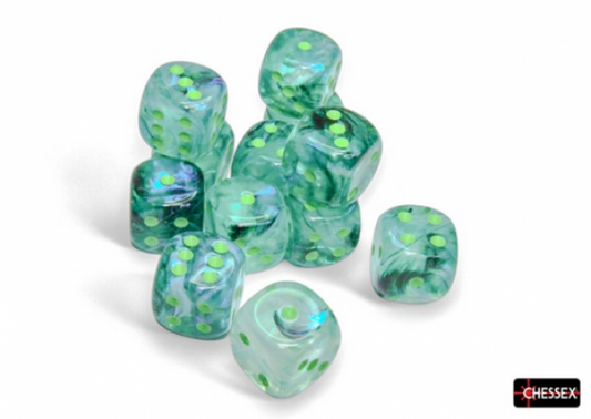 Borealis 16mm d6 Kelp/light green Luminary Dice Block (12)