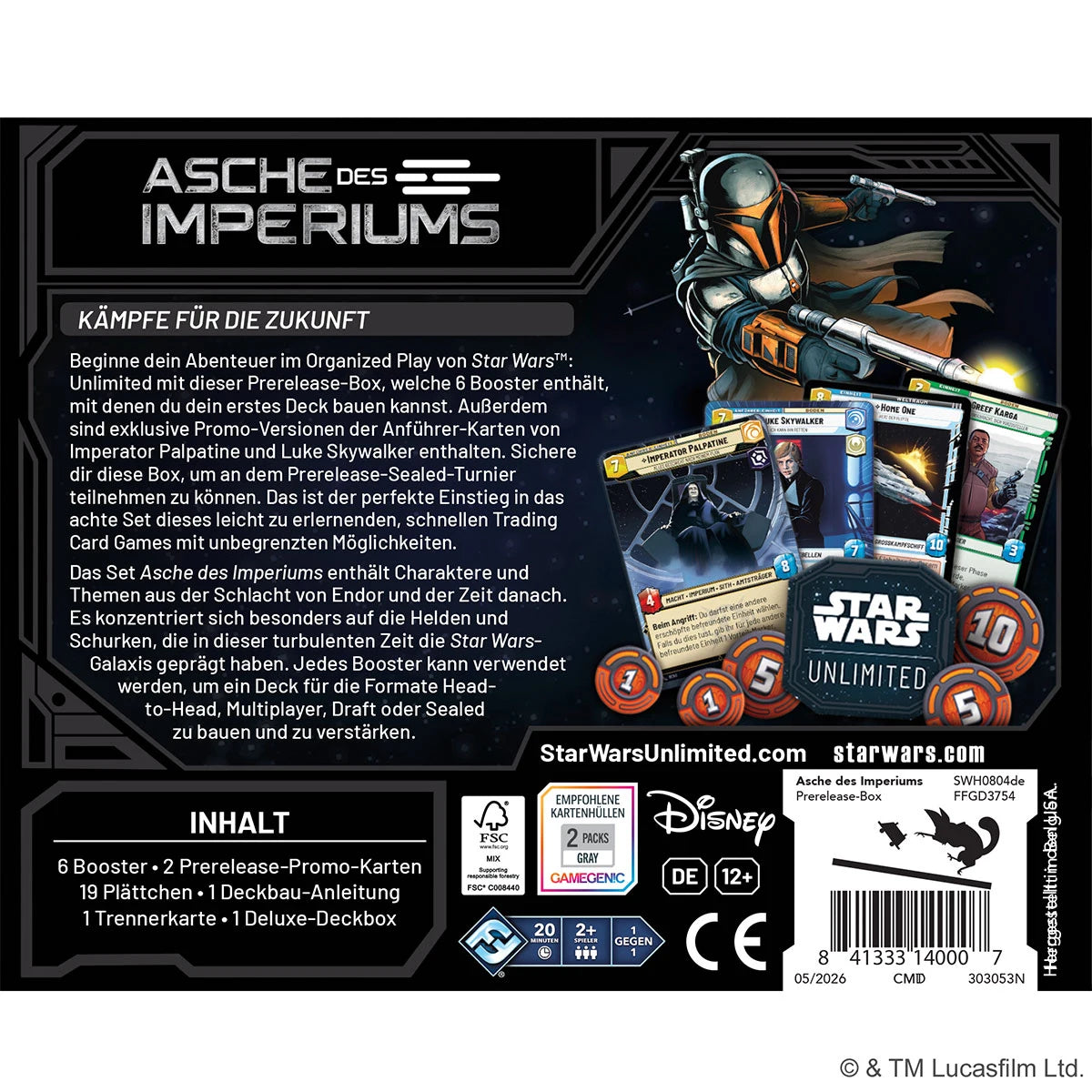 Preorder - Star Wars: Unlimited – Asche des Imperiums (Prerelease-Box)