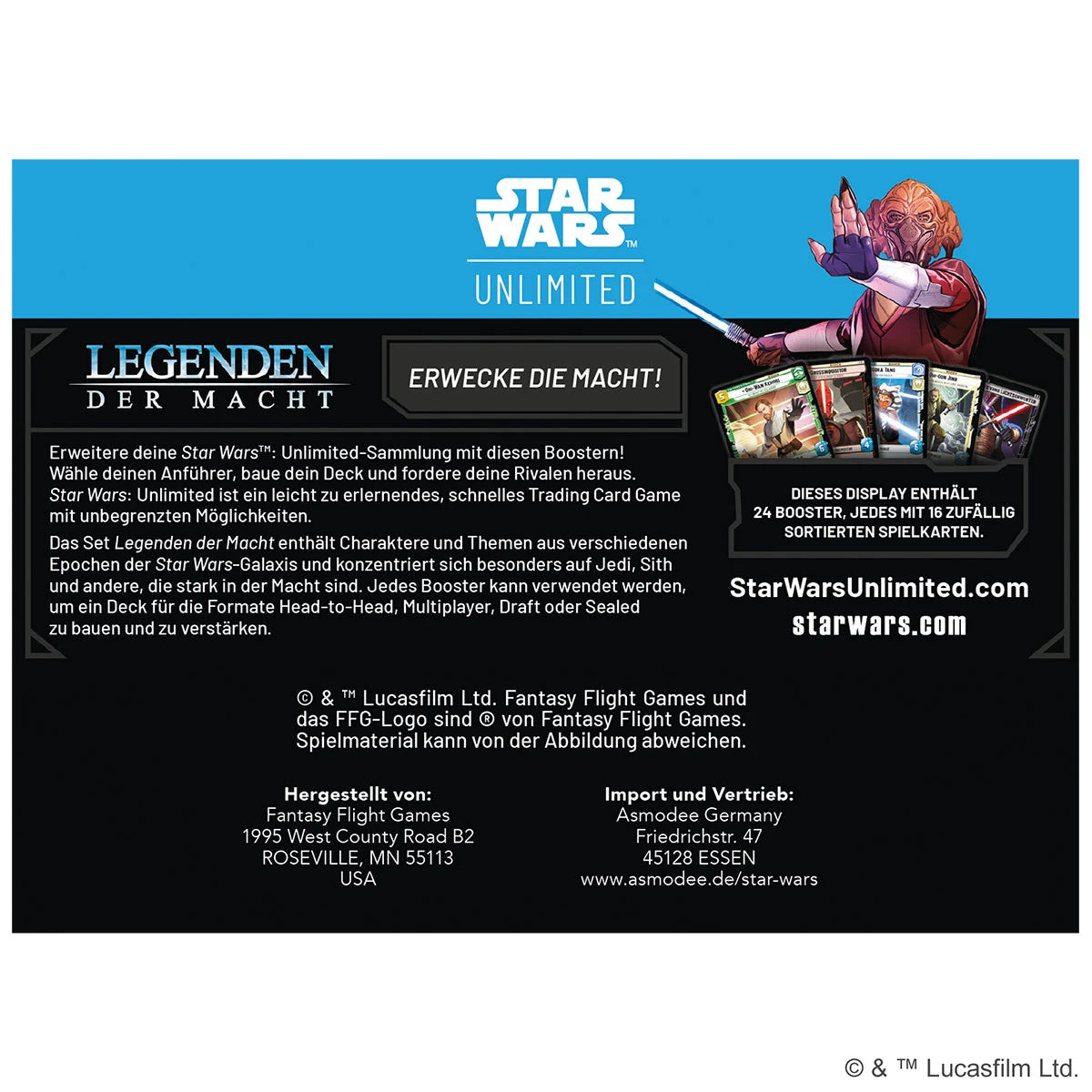 Preorder - Star Wars: Unlimited – Legenden der Macht (Booster-Display)