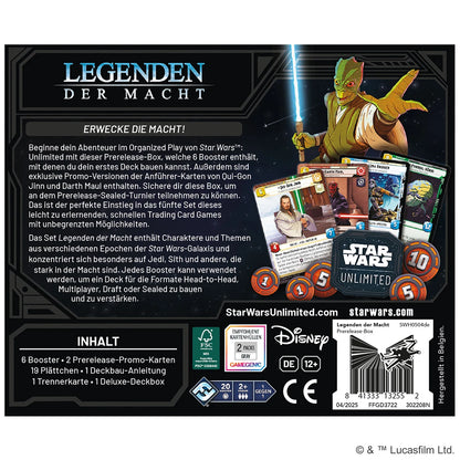 Preorder - Star Wars: Unlimited - Legenden der Macht (Prerelease-Box)
