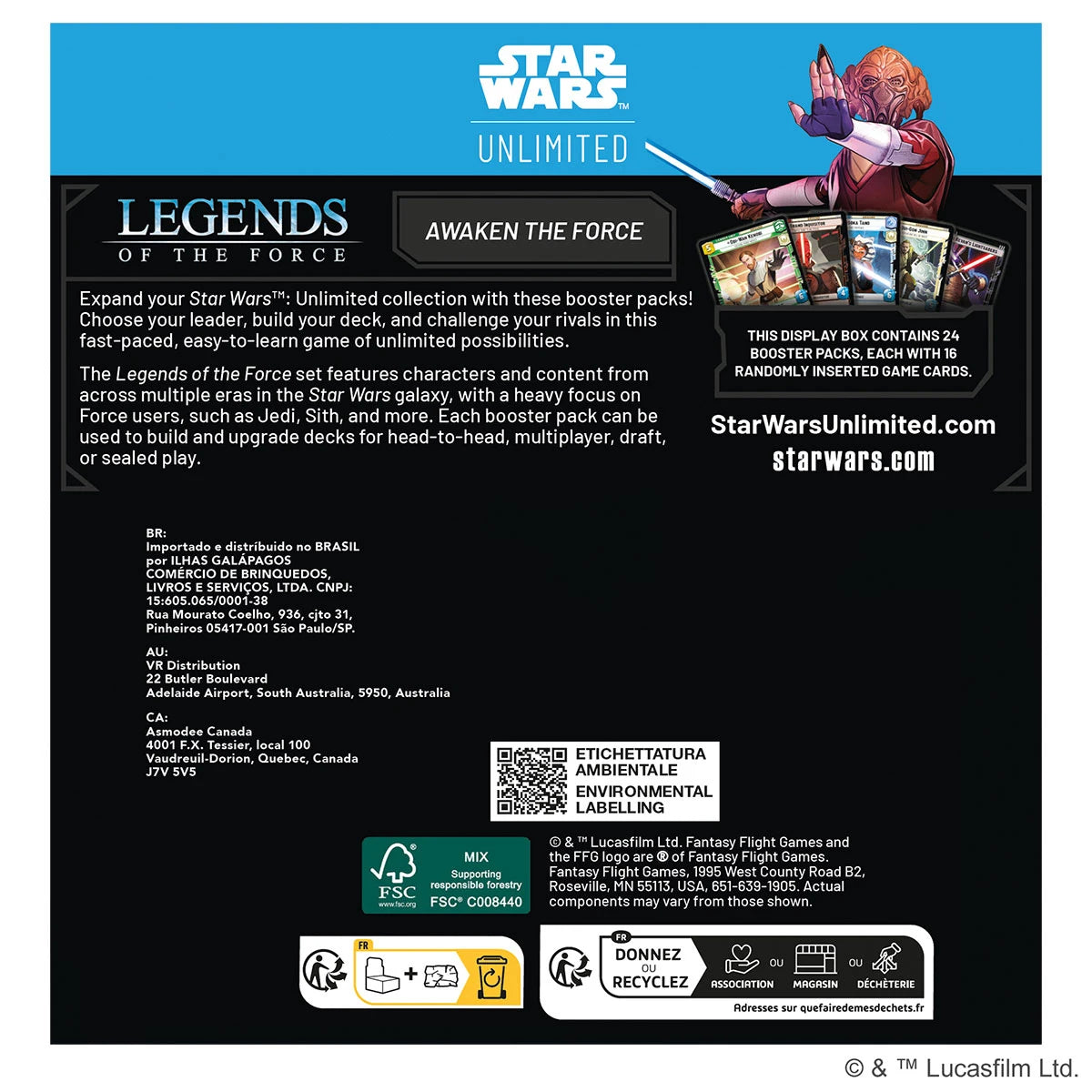 Preorder - Star Wars: Unlimited – Legends of the Force (Booster-Display)