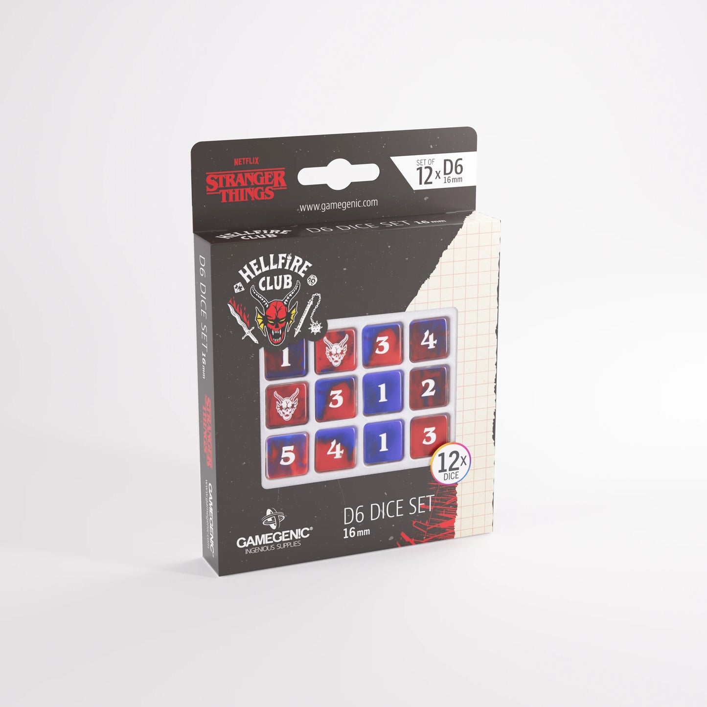 Preorder - Stranger Things - Hellfire Club D6 Dice Set (12x) – 16mm