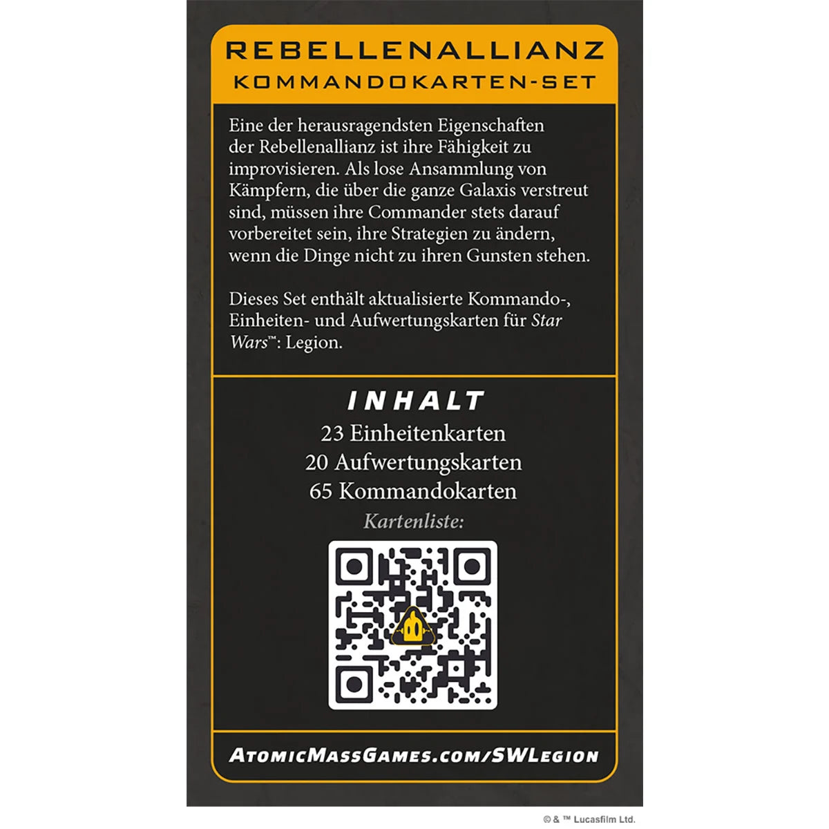 Star Wars: Legion – Rebellen-Allianz Kommandokarten-Set