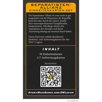 Preorder - Star Wars: Legion – Separatisten-Allianz Einheitenkarten-Set