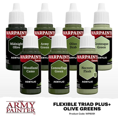 Preorder - The Army Painter - Olive Greens Flexible Triad PLUS+