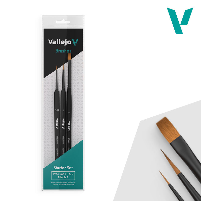 Starter Set I (Round No.1 & 3/0 Triangular Handle, Flat No.4 )