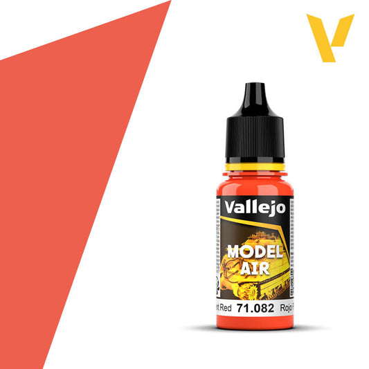 Vallejo Model Air: 082 Fluorescent Red, 17 ml