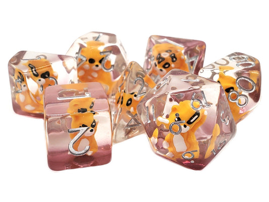 Animal Kingdom Cat Yellow Dice Set (7)