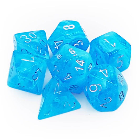 Luminary Sky blue/silver Polyhedral 7-Die Sets