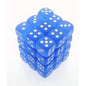 Frosted 12mm d6 with pips Dice Blocks Blue/white