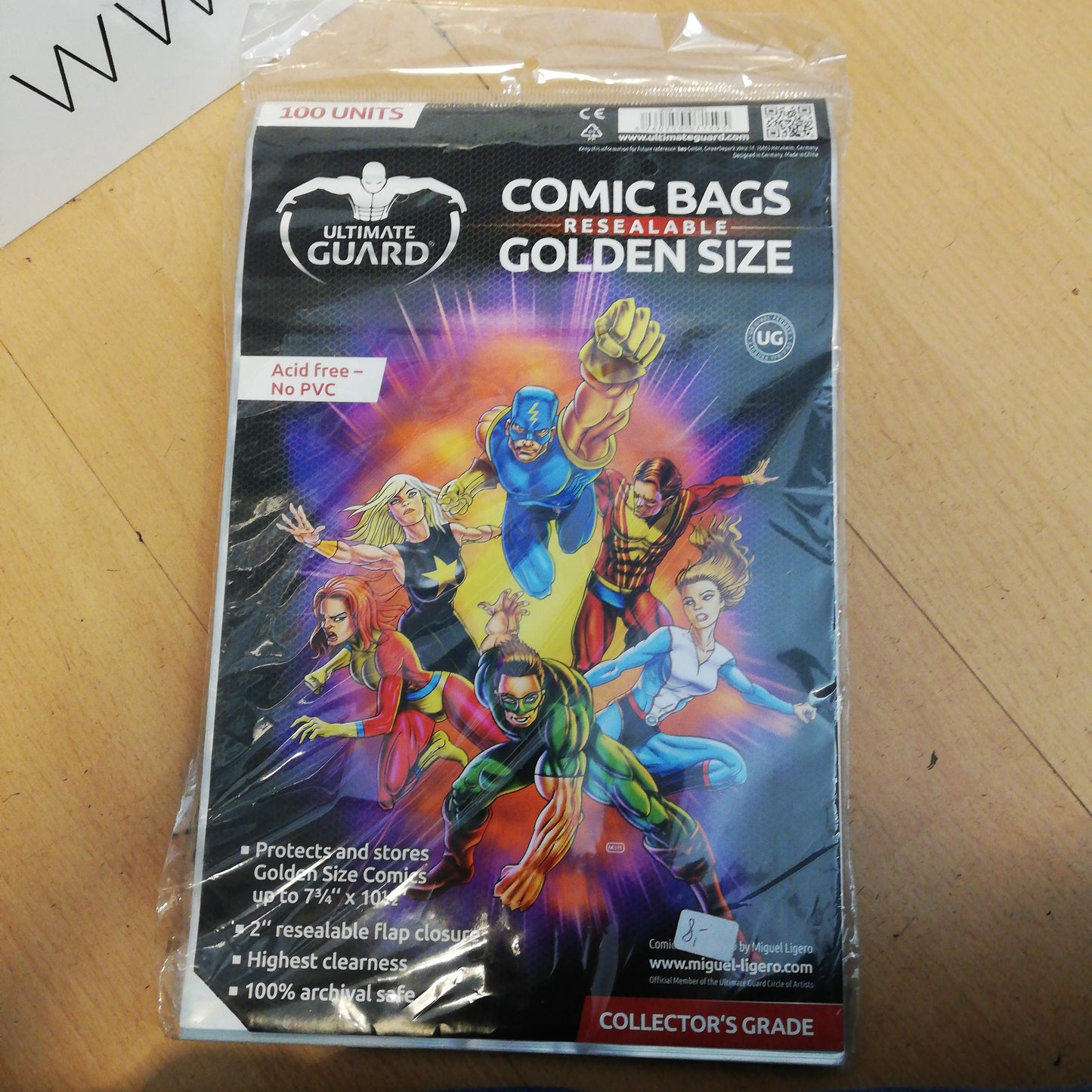Ultimate Guars Comic Bags Golden size 100 units