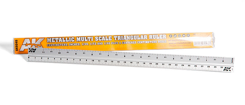 Aluminum Metallic Multi Scale Triangular Ruler