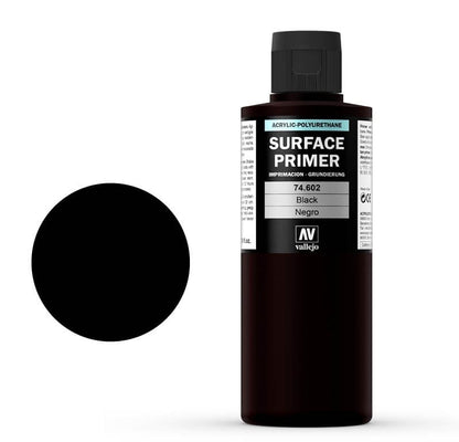 VALLEJO SURFACE PRIMER BLACK 200 ML 74602