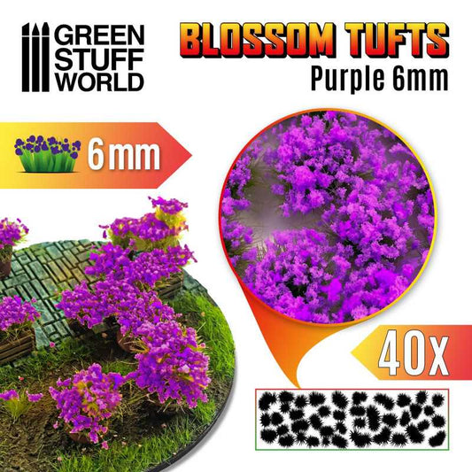 Blumenbüscheln - Selbstklebend - 6mm - VIOLETTE Blumen