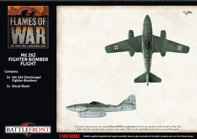 Me-262 Fighter Bomber Flight (2x)